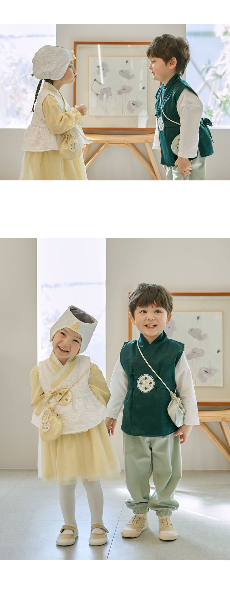 Kids Clara - Korean Baby Fashion - #babyfashion - Onyu Narae Baby Boy Hanbok Vest Top Bottom Set - 4