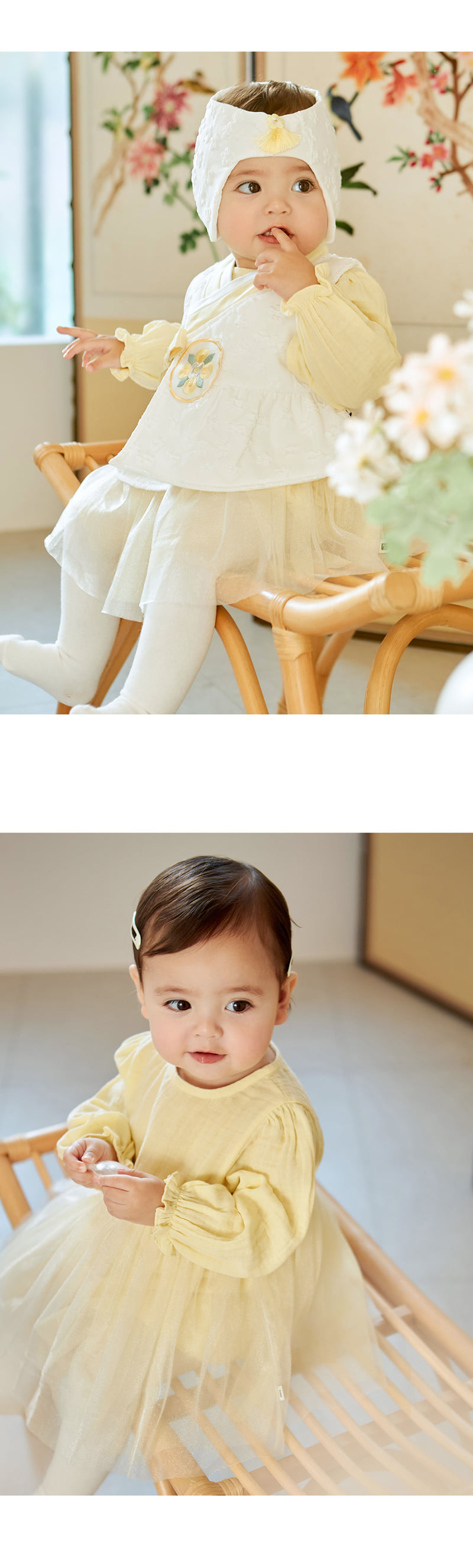 Kids Clara - Korean Baby Fashion - #babygirlfashion - Onyu Narae Baby Girl Hanbok Bodysuit Set - 3