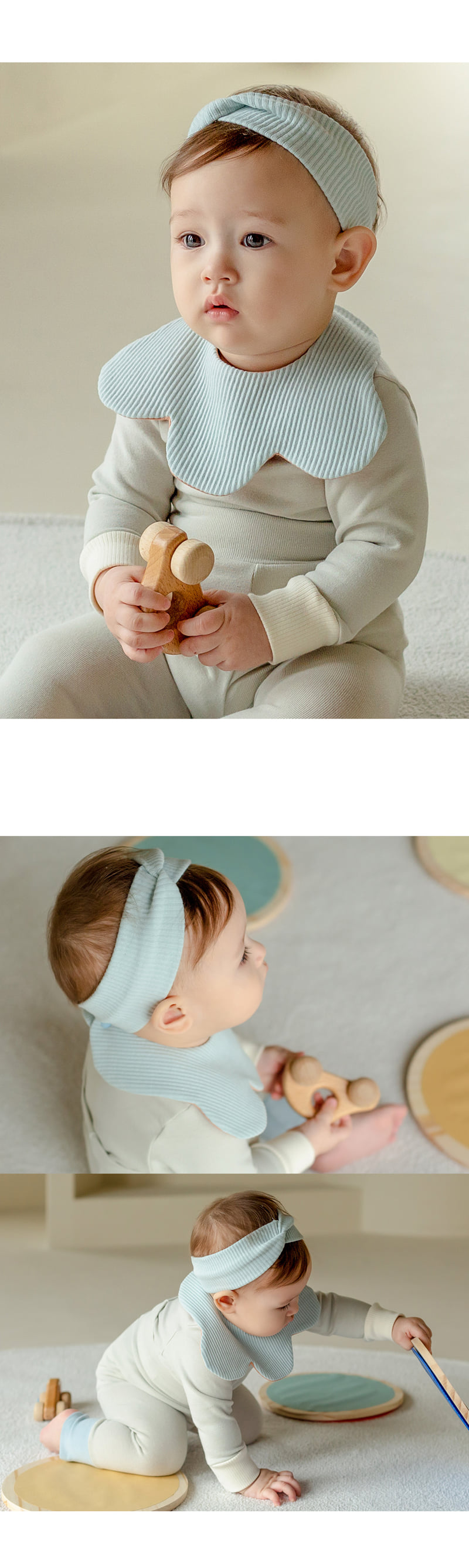 Kids Clara - Korean Baby Fashion - #onlinebabyshop - Plush Cloud Reversible Baby Bib (Set of 5) - 6