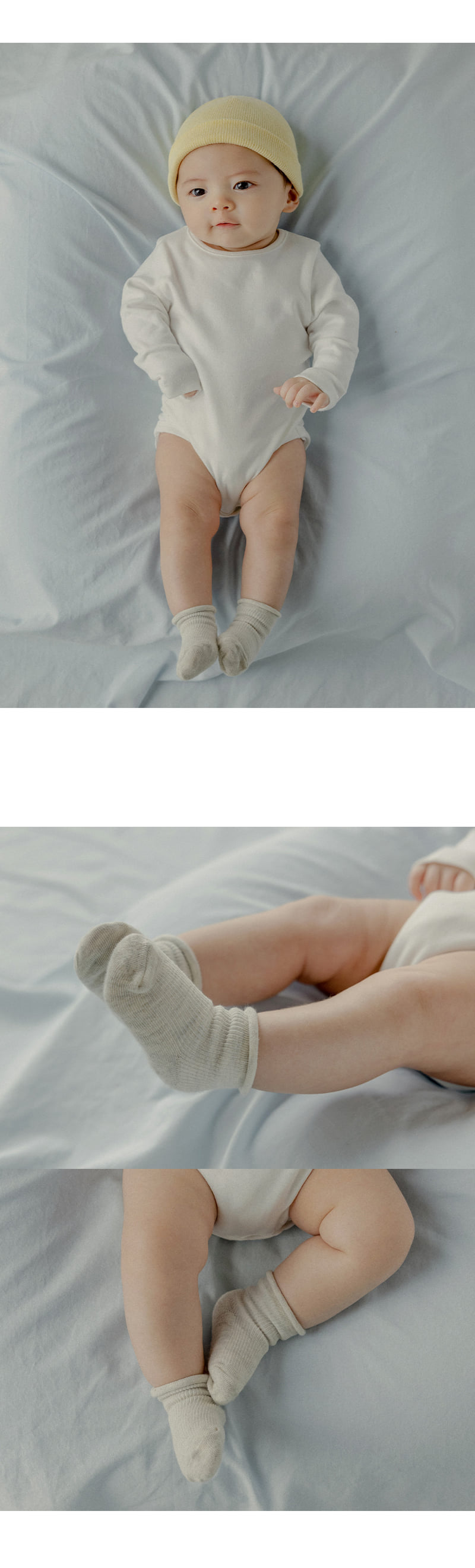 Kids Clara - Korean Baby Fashion - #onlinebabyshop - Plain Newborn Socks Prince 3-Type Set (Set of 5) - 2