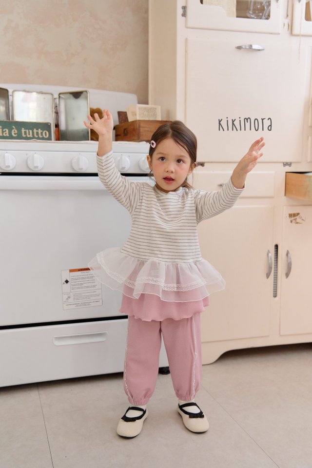 Kikimora - Korean Children Fashion - #Kfashion4kids - Stripe Sheer Skirt - 6