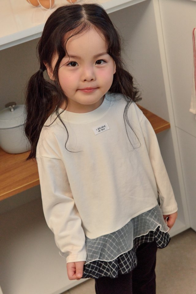 Kikimora - Korean Children Fashion - #childofig - Check Layered Tee