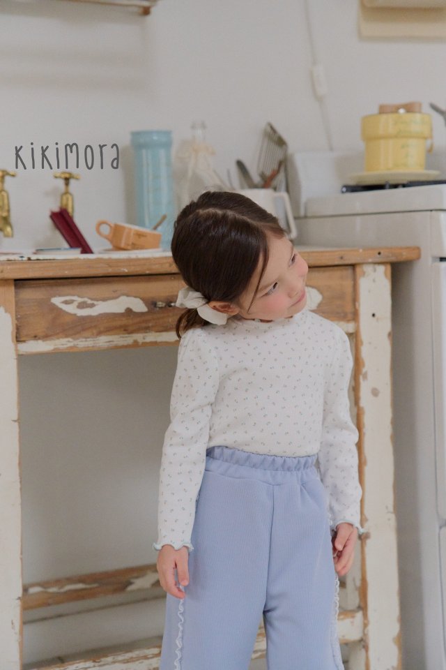 Kikimora - Korean Children Fashion - #stylishchildhood - Flower Ribbed Tee - 4