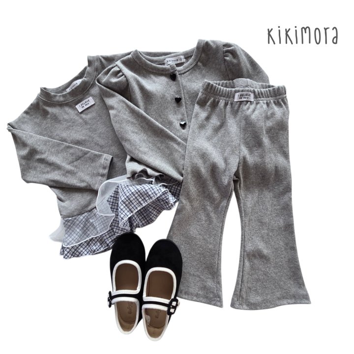 Kikimora - Korean Children Fashion - #childofig - Heart Ribbed Cardigan - 4