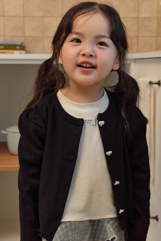 Kikimora - Korean Children Fashion - #discoveringself - Heart Ribbed Cardigan - 6