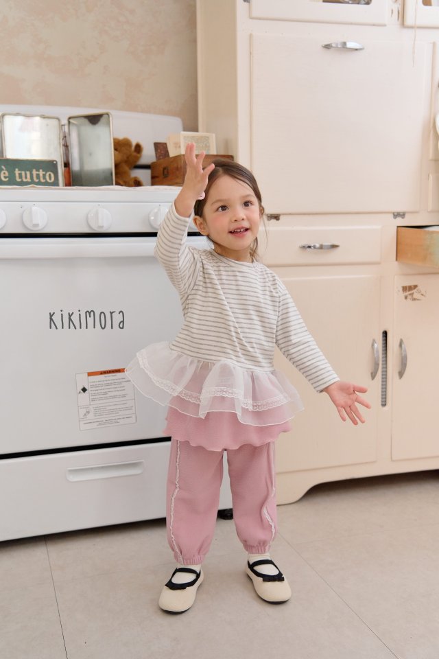 Kikimora - Korean Children Fashion - #discoveringself - Stripe Sheer Skirt