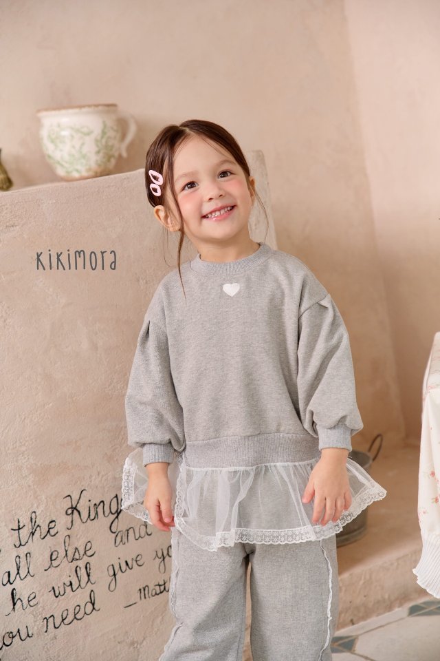 Kikimora - Korean Children Fashion - #discoveringself - Heart Sheer Sweatshirt - 6