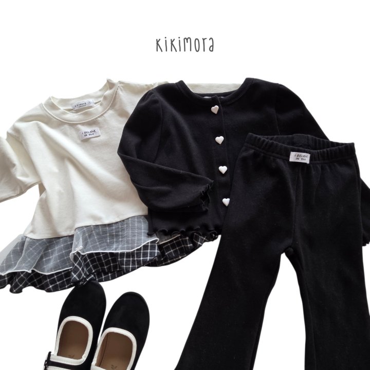 Kikimora - Korean Children Fashion - #kidsshorts - Label Ribbed Bootcut Pants - 6
