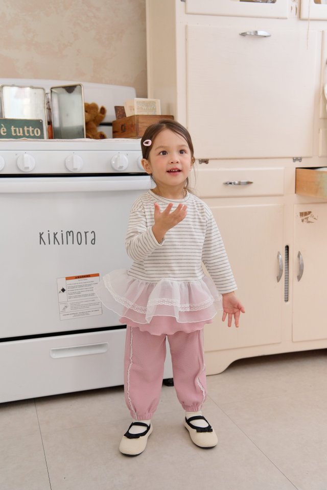 Kikimora - Korean Children Fashion - #kidsshorts - Stripe Sheer Skirt - 3