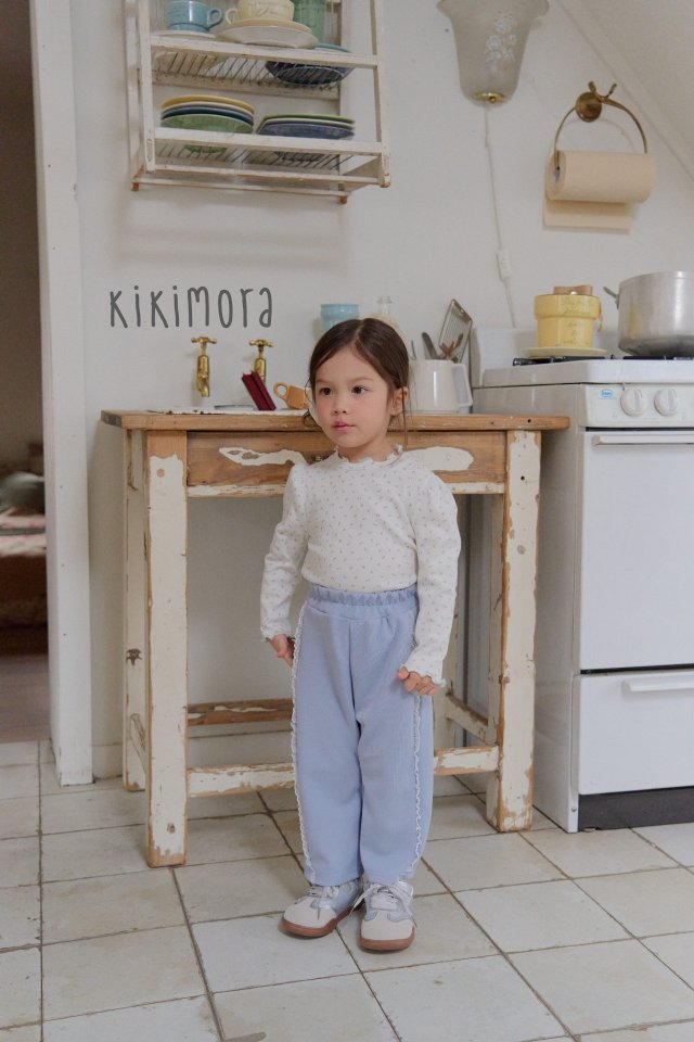 Kikimora - Korean Children Fashion - #kidsshorts - Flower Ribbed Tee - 9