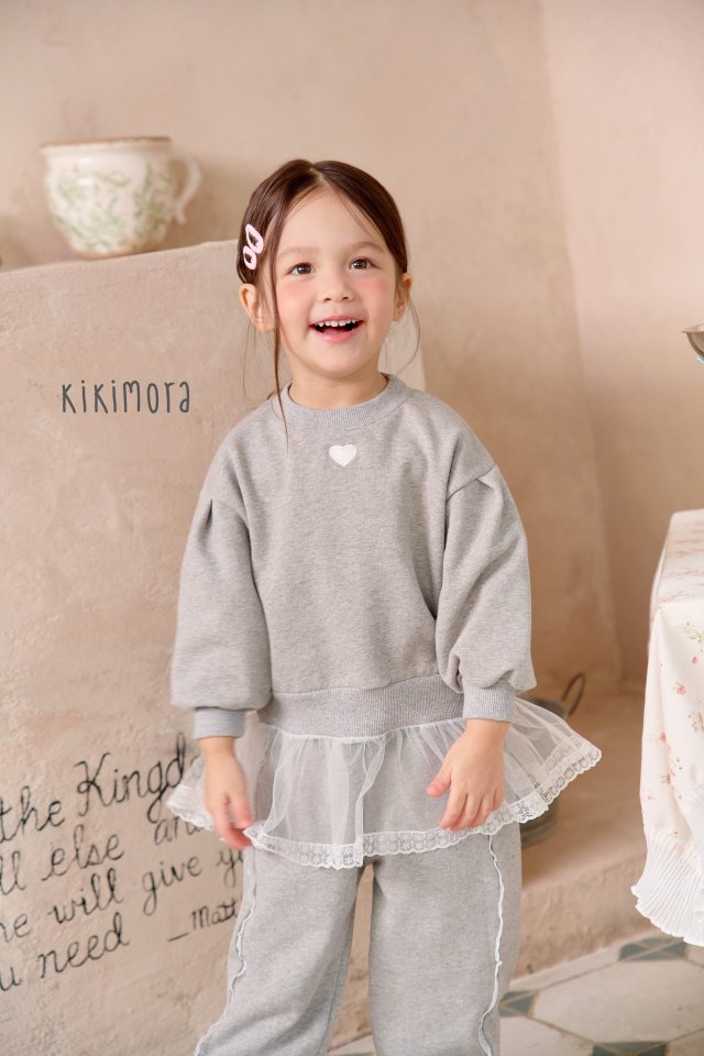 Kikimora - Korean Children Fashion - #kidsshorts - Heart Sheer Sweatshirt - 8