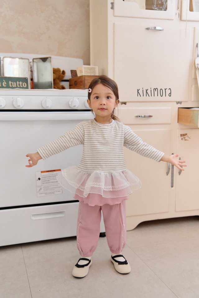 Kikimora - Korean Children Fashion - #kidsshorts - Stripe Sheer Skirt - 4