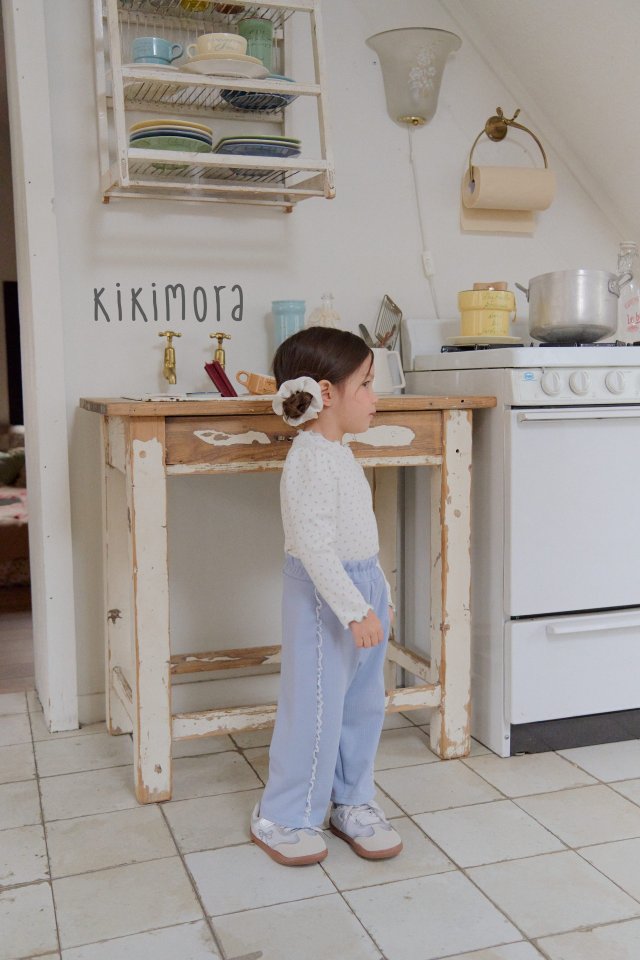 Kikimora - Korean Children Fashion - #kidsstore - Flower Ribbed Tee - 10