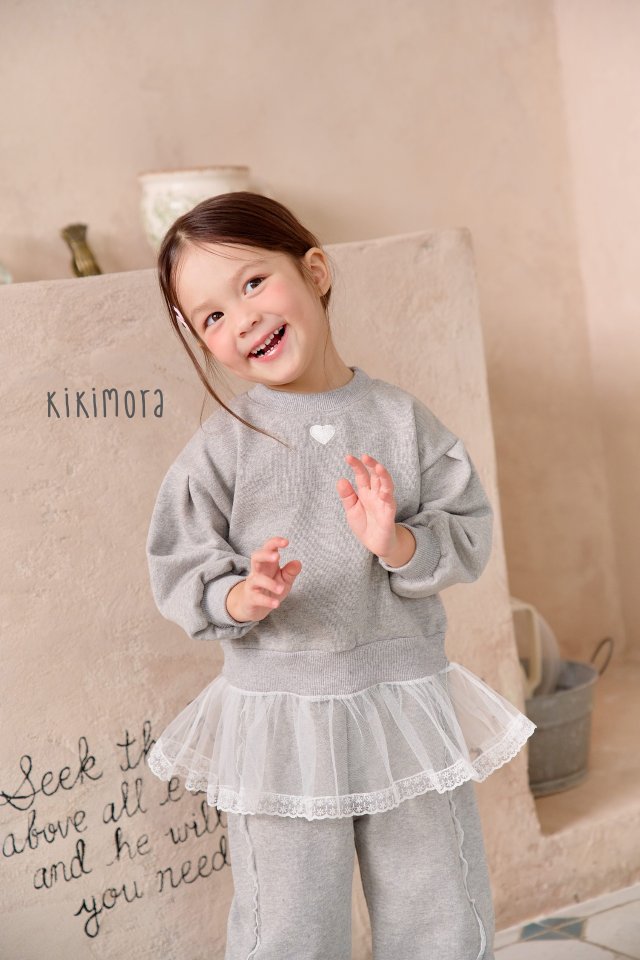 Kikimora - Korean Children Fashion - #kidsstore - Heart Sheer Sweatshirt - 9