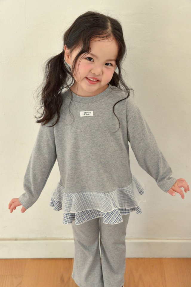 Kikimora - Korean Children Fashion - #kidzfashiontrend - Check Layered Tee - 9