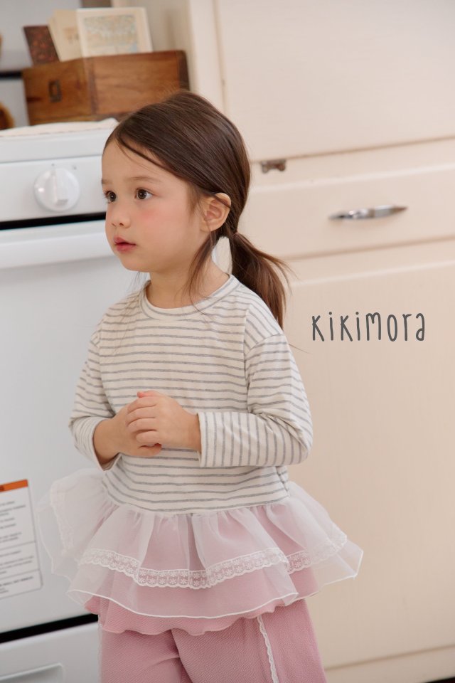 Kikimora - Korean Children Fashion - #kidzfashiontrend - Stripe Sheer Skirt - 5