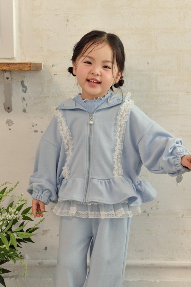 Kikimora - Korean Children Fashion - #kidzfashiontrend - Lace Hood Zip-Up - 7
