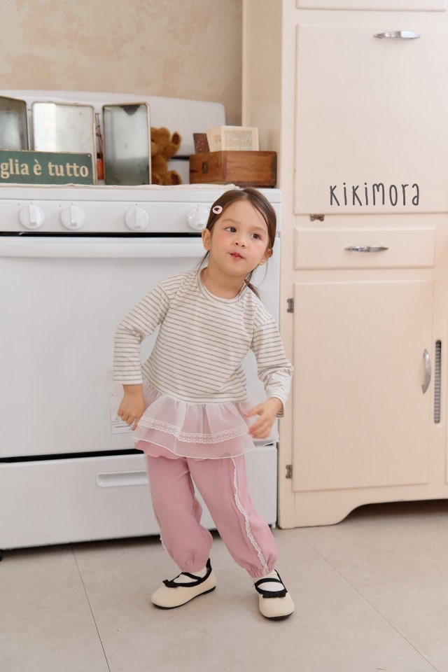 Kikimora - Korean Children Fashion - #littlefashionista - Stripe Sheer Skirt - 7