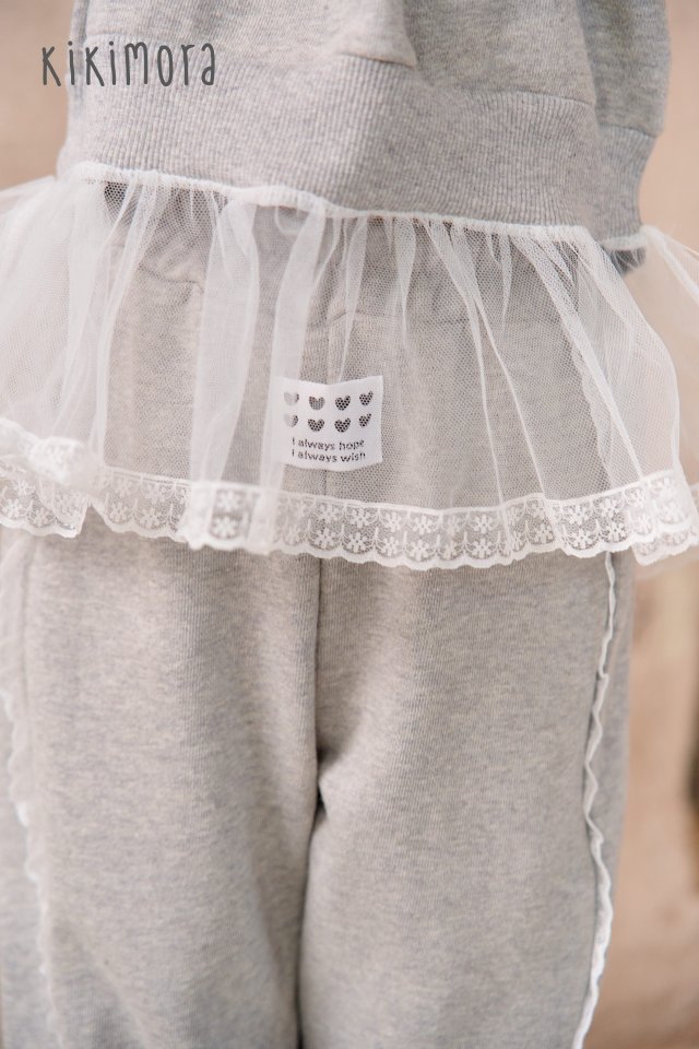 Kikimora - Korean Children Fashion - #minifashionista - Lace Line Jogger Pants