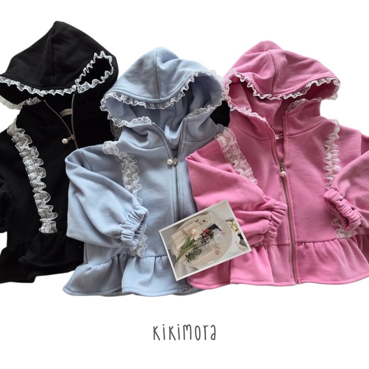 Kikimora - Korean Children Fashion - #prettylittlegirls - Lace Hood Zip-Up - 12