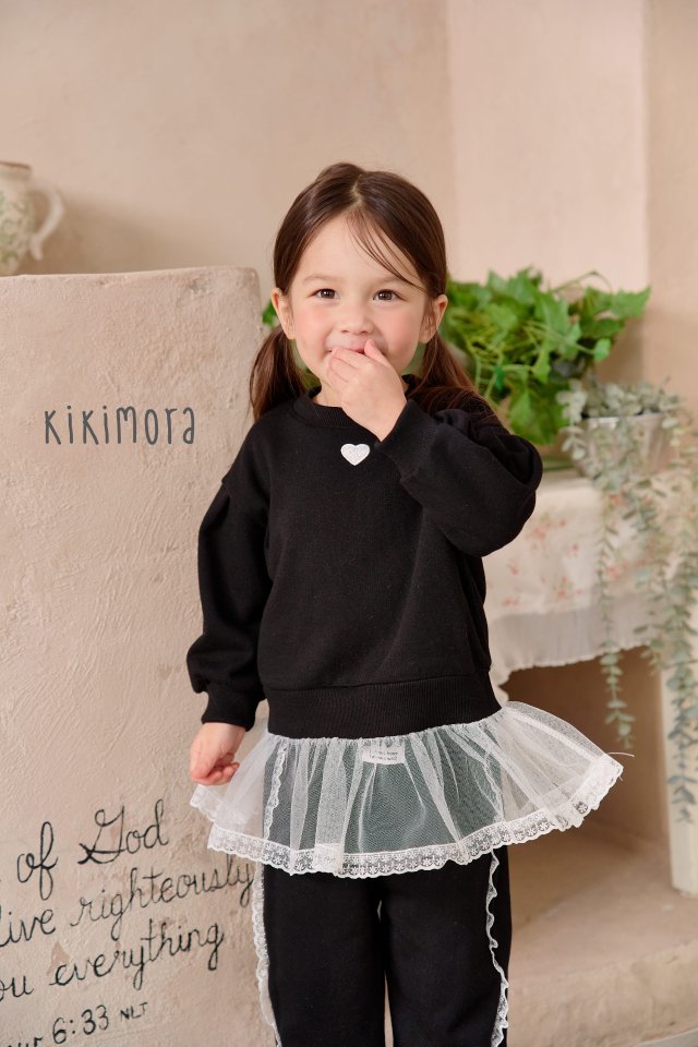 Kikimora - Korean Children Fashion - #prettylittlegirls - Heart Sheer Sweatshirt