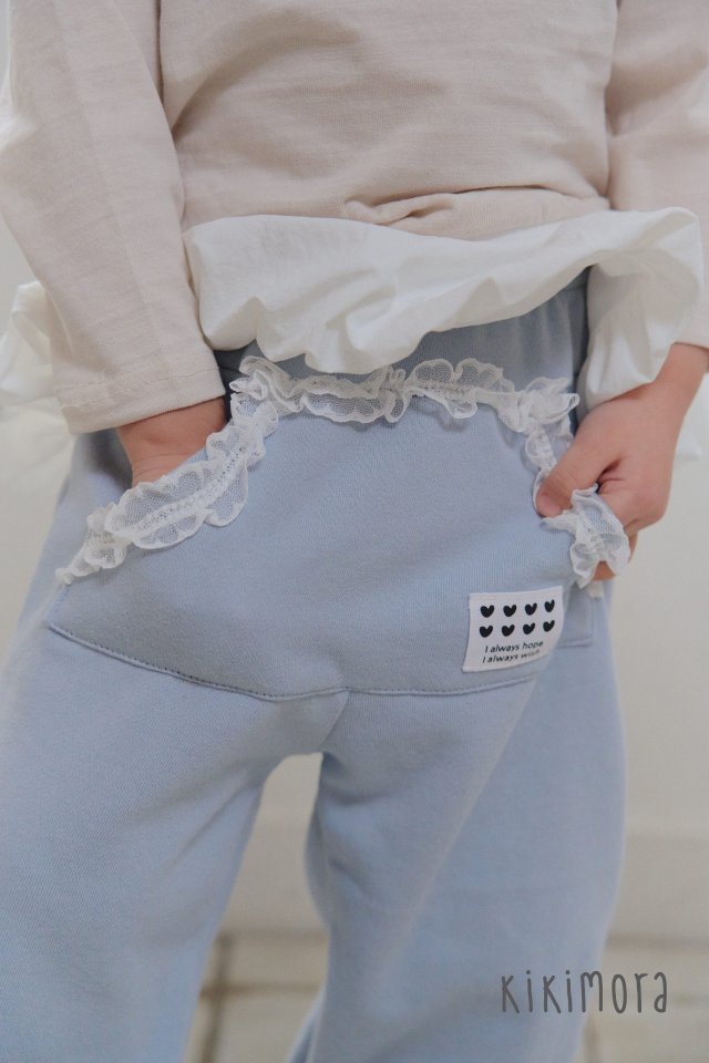 Kikimora - Korean Children Fashion - #todddlerfashion - Pastel Lace Jogger Pants - 5