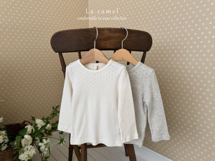 La Camel - Korean Baby Fashion - #babyboutique - Vanilla Eyelet Tee