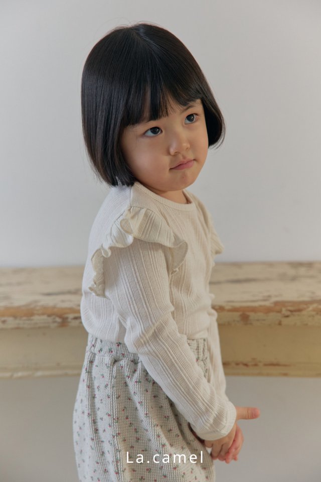 La Camel - Korean Baby Fashion - #babyboutique - Nina Shoulder Frill Tee - 7