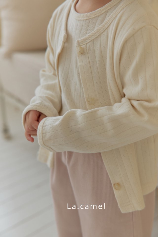 La Camel - Korean Baby Fashion - #babyoninstagram - Molly Eyelet Cardigan - 3