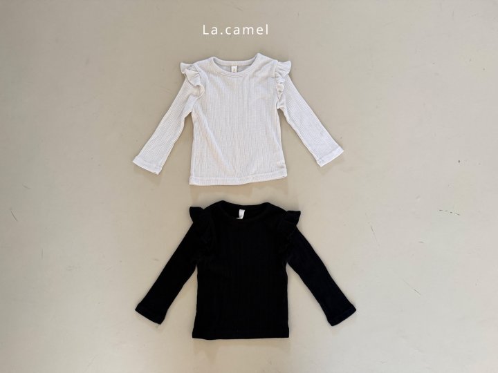 La Camel - Korean Baby Fashion - #babyootd - Nina Shoulder Frill Tee