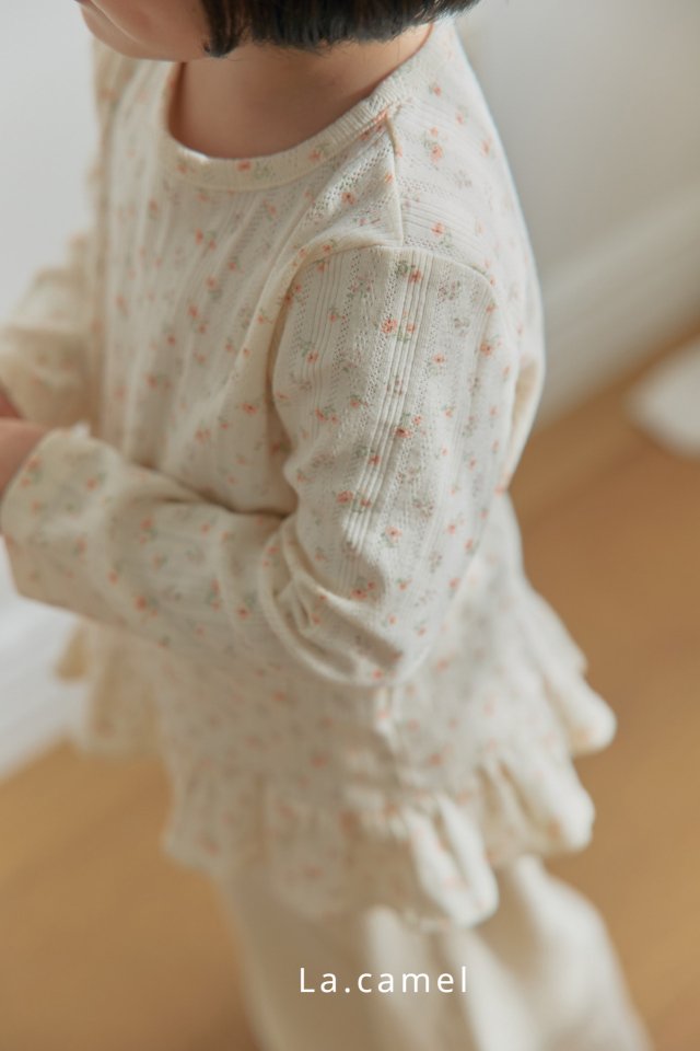 La Camel - Korean Baby Fashion - #babyoutfit - Swan Eyelet Tee - 4