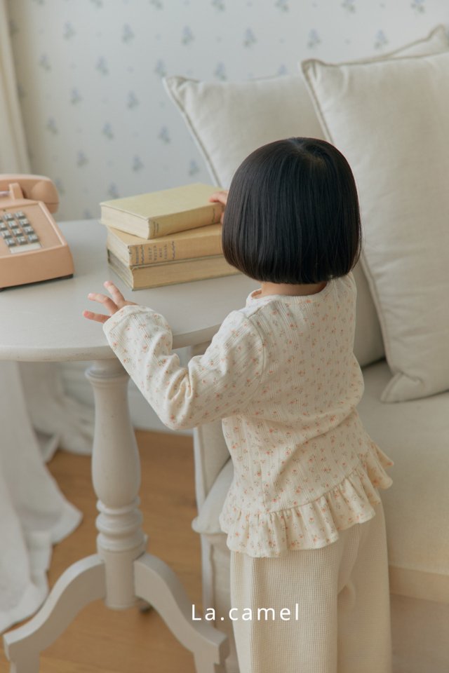 La Camel - Korean Baby Fashion - #onlinebabyboutique - Swan Eyelet Tee - 6