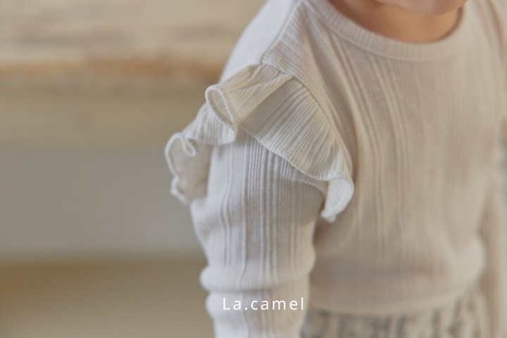 La Camel - Korean Baby Fashion - #onlinebabyboutique - Nina Shoulder Frill Tee - 5
