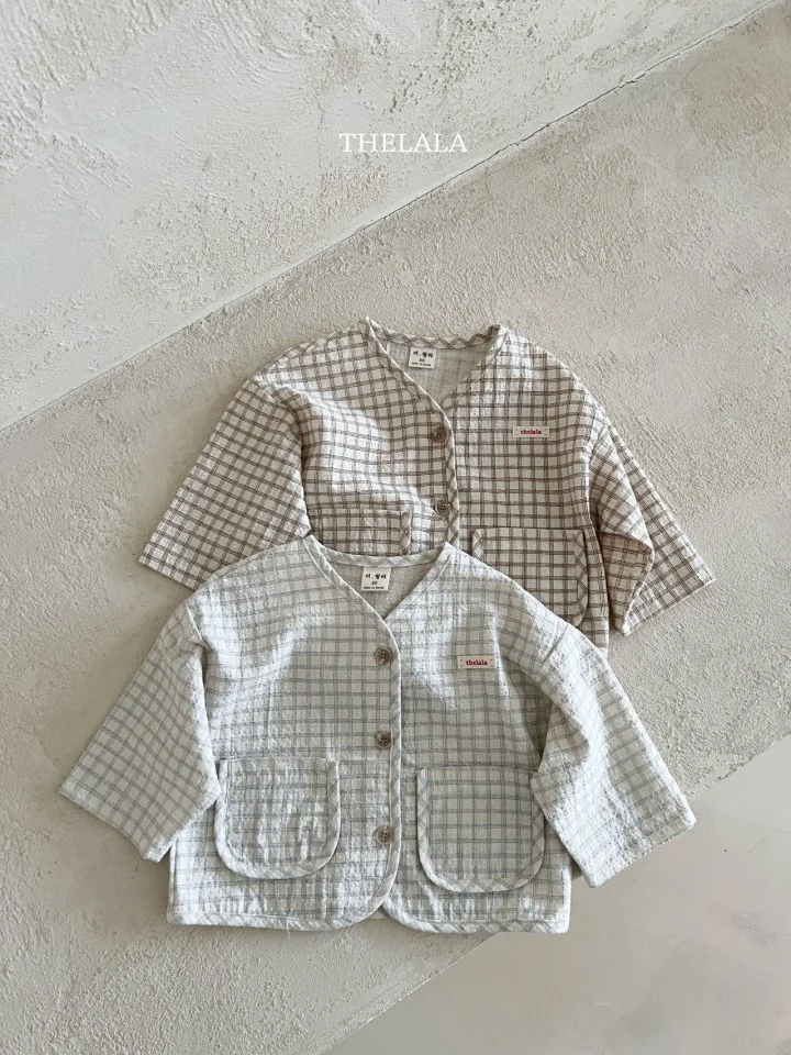 Lala - Korean Baby Fashion - #babyoutfit - Dobby Check Jacket - 12