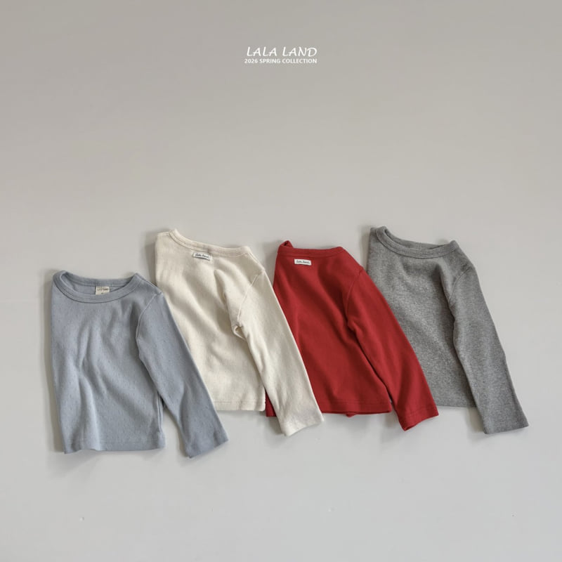 Lalaland - Korean Baby Fashion - #babyboutique - Eyelet Slim Long Sleeve Tee