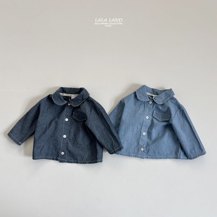 Lalaland - Korean Baby Fashion - #babyboutique - Bebe Denim Vintage Shirt