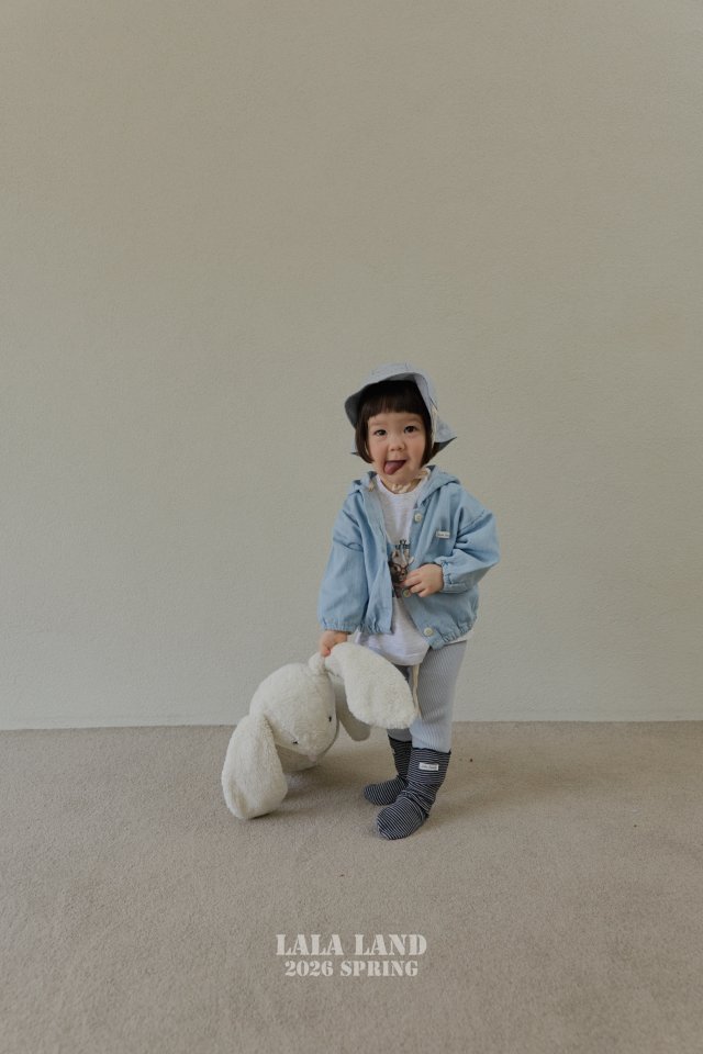 Lalaland - Korean Baby Fashion - #babyclothing - Bebe Denim Shirring Hoodie - 8