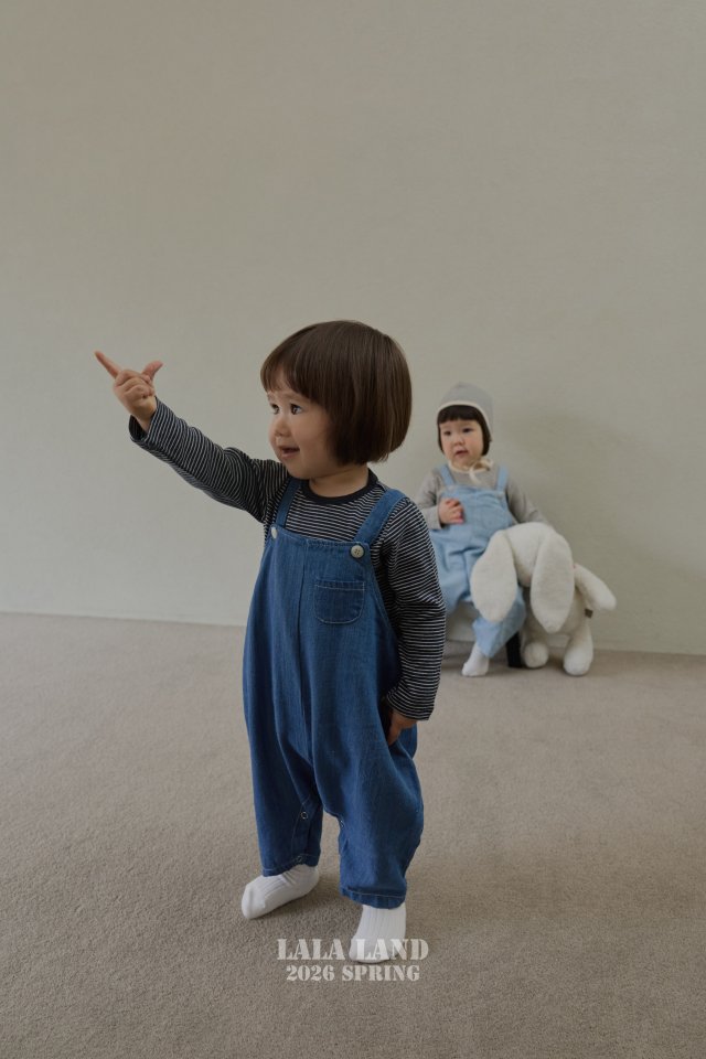 Lalaland - Korean Baby Fashion - #babyclothing - Bebe Denim Overalls - 7