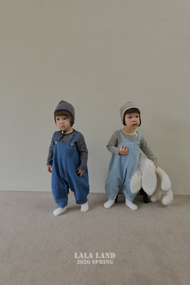Lalaland - Korean Baby Fashion - #babyfashion - Bebe Denim Overalls - 8