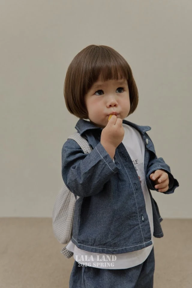 Lalaland - Korean Baby Fashion - #babyfashion - Bebe Denim Vintage Shirt - 5