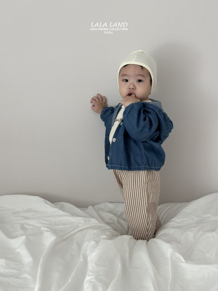 Lalaland - Korean Baby Fashion - #babygirlfashion - Bebe Denim Shirring Hoodie - 11