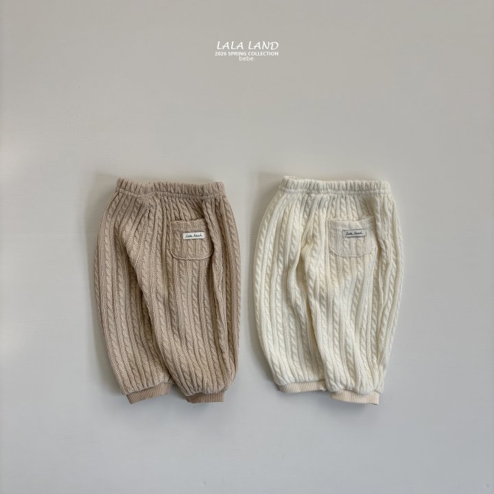 Lalaland - Korean Baby Fashion - #babylifestyle - Bebe Cable Knit Jogger Pants
