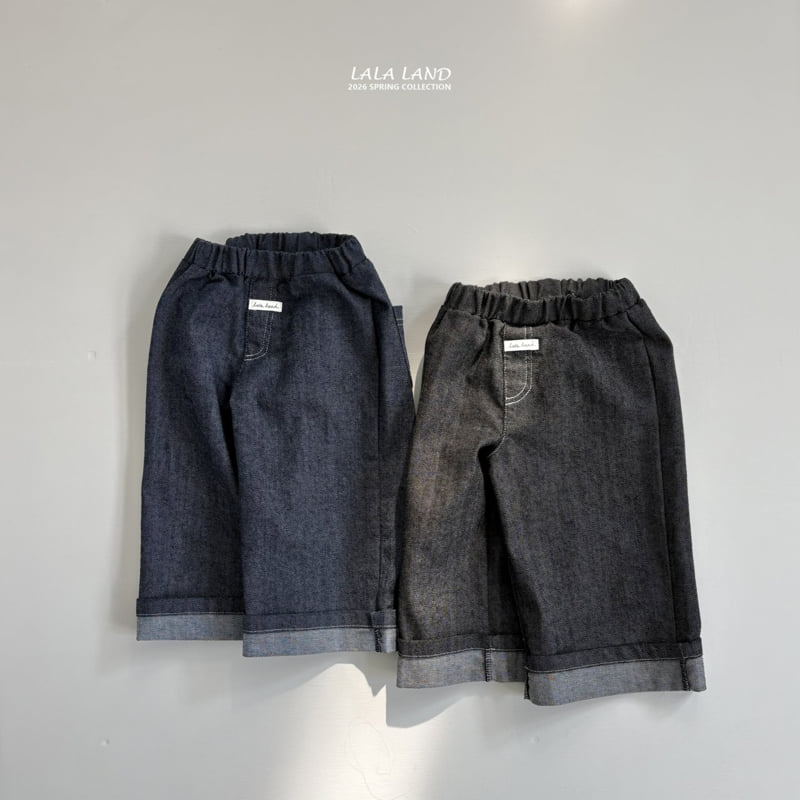 Lalaland - Korean Baby Fashion - #babyoninstagram - Roll-Up Stitch Denim Pants