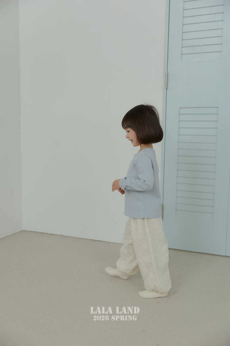 Lalaland - Korean Baby Fashion - #babyootd - Eyelet Slim Long Sleeve Tee - 9