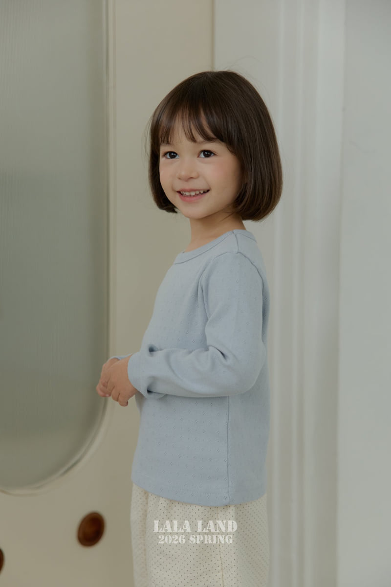 Lalaland - Korean Baby Fashion - #babyoutfit - Eyelet Slim Long Sleeve Tee - 11