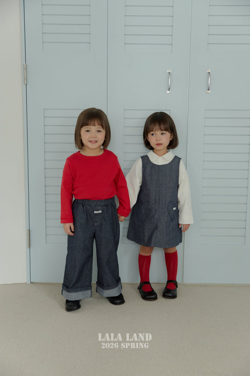 Lalaland - Korean Baby Fashion - #babyoutfit - Roll-Up Stitch Denim Pants - 3