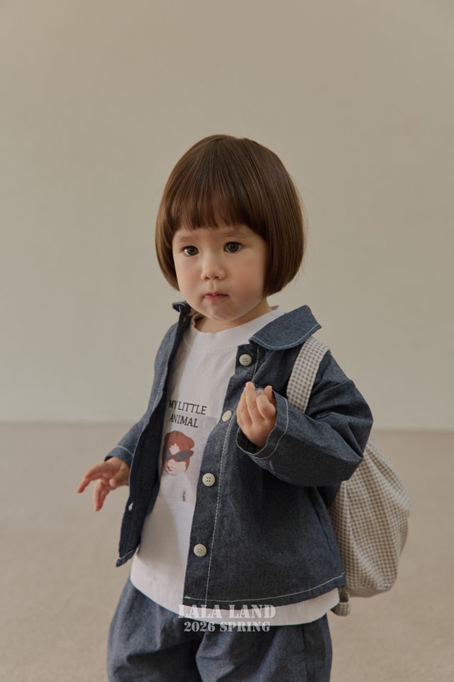Lalaland - Korean Baby Fashion - #babyoutfit - Bebe Denim Vintage Shirt - 11