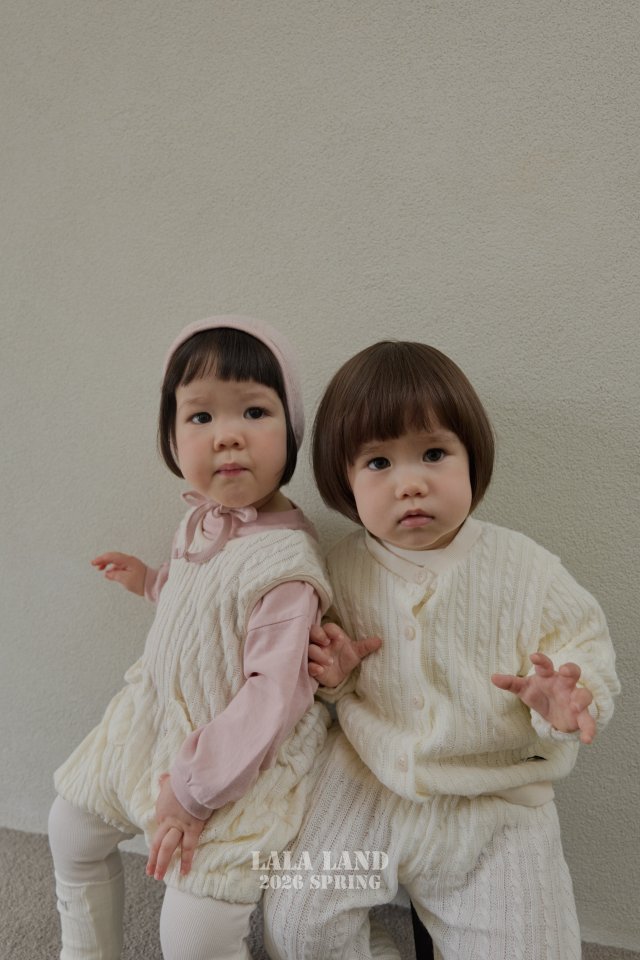 Lalaland - Korean Baby Fashion - #babyoutfit - Bebe Cable Knit Jogger Pants - 5