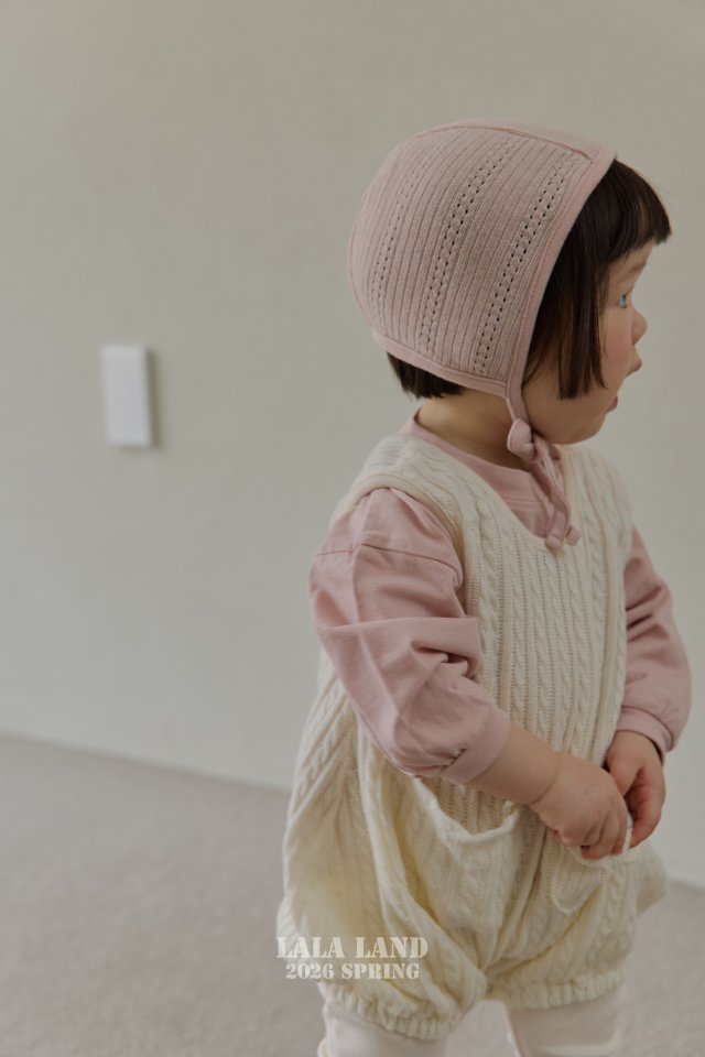 Lalaland - Korean Baby Fashion - #babyoutfit - Bebe Cable Knit Overalls - 4