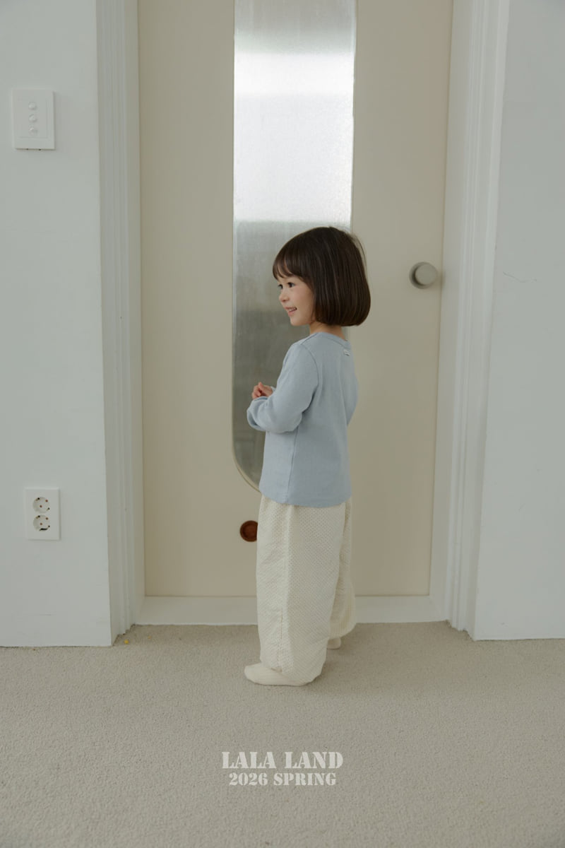 Lalaland - Korean Baby Fashion - #babywear - Eyelet Slim Long Sleeve Tee - 12